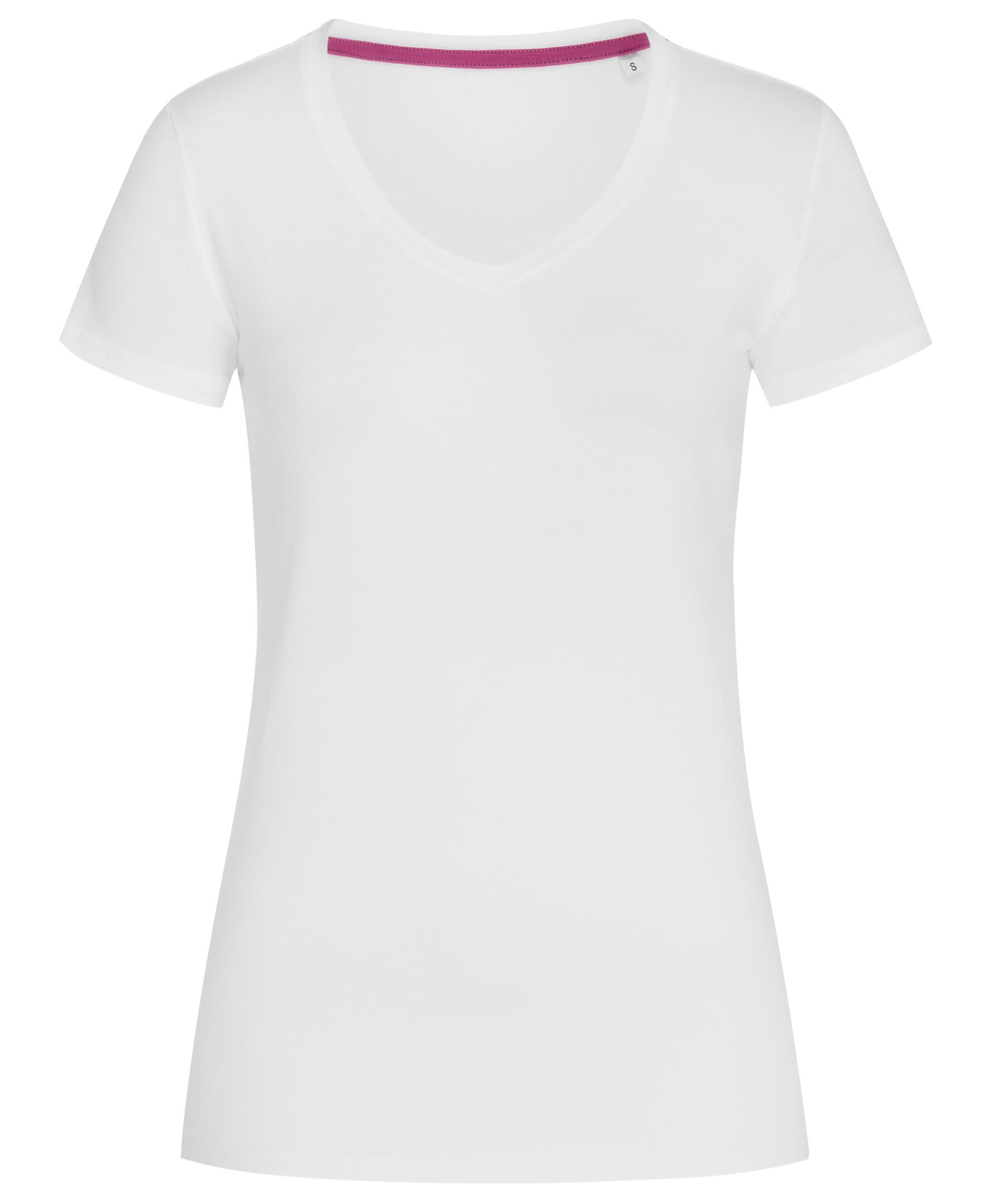 st9710_whi ST9710 Claire V-neck T-shirt - Image 1