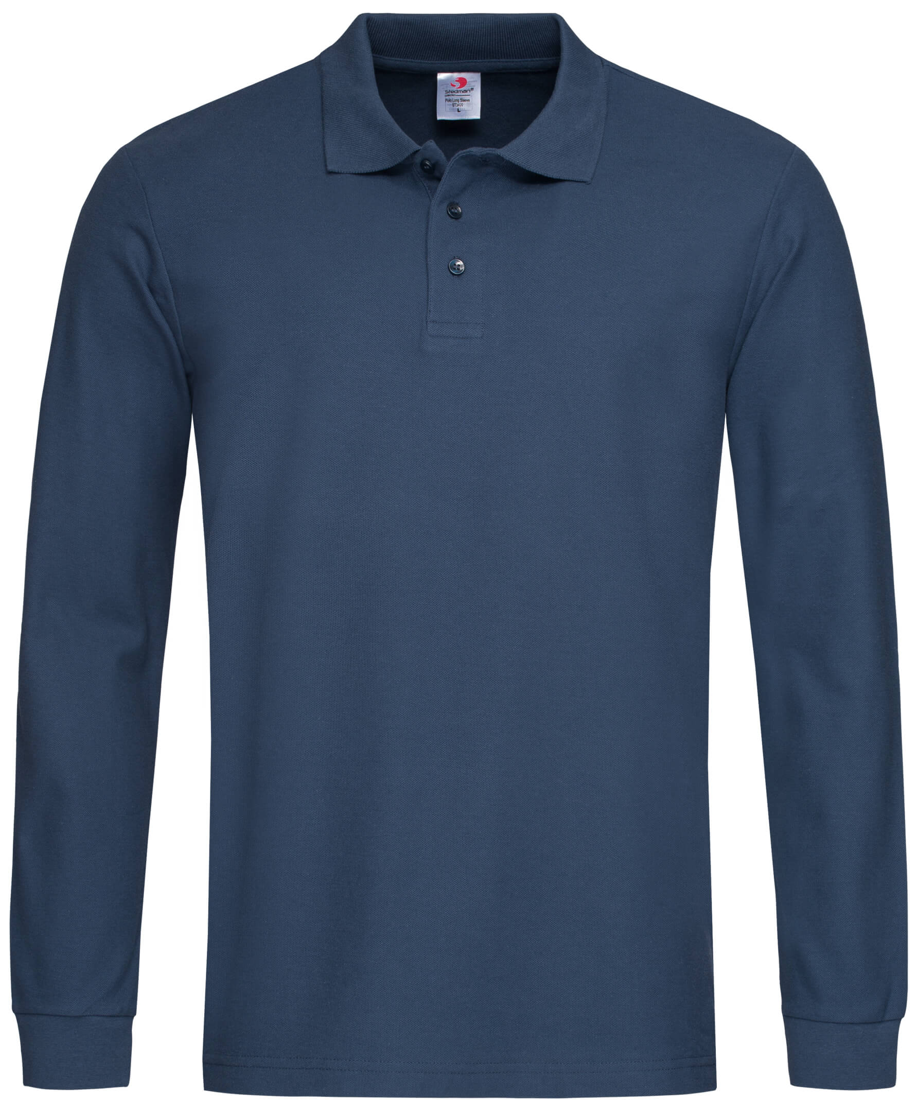 shakeradv_stedman_st3400_nav ST3400 Classic Polo Long Sleeve - Image 1