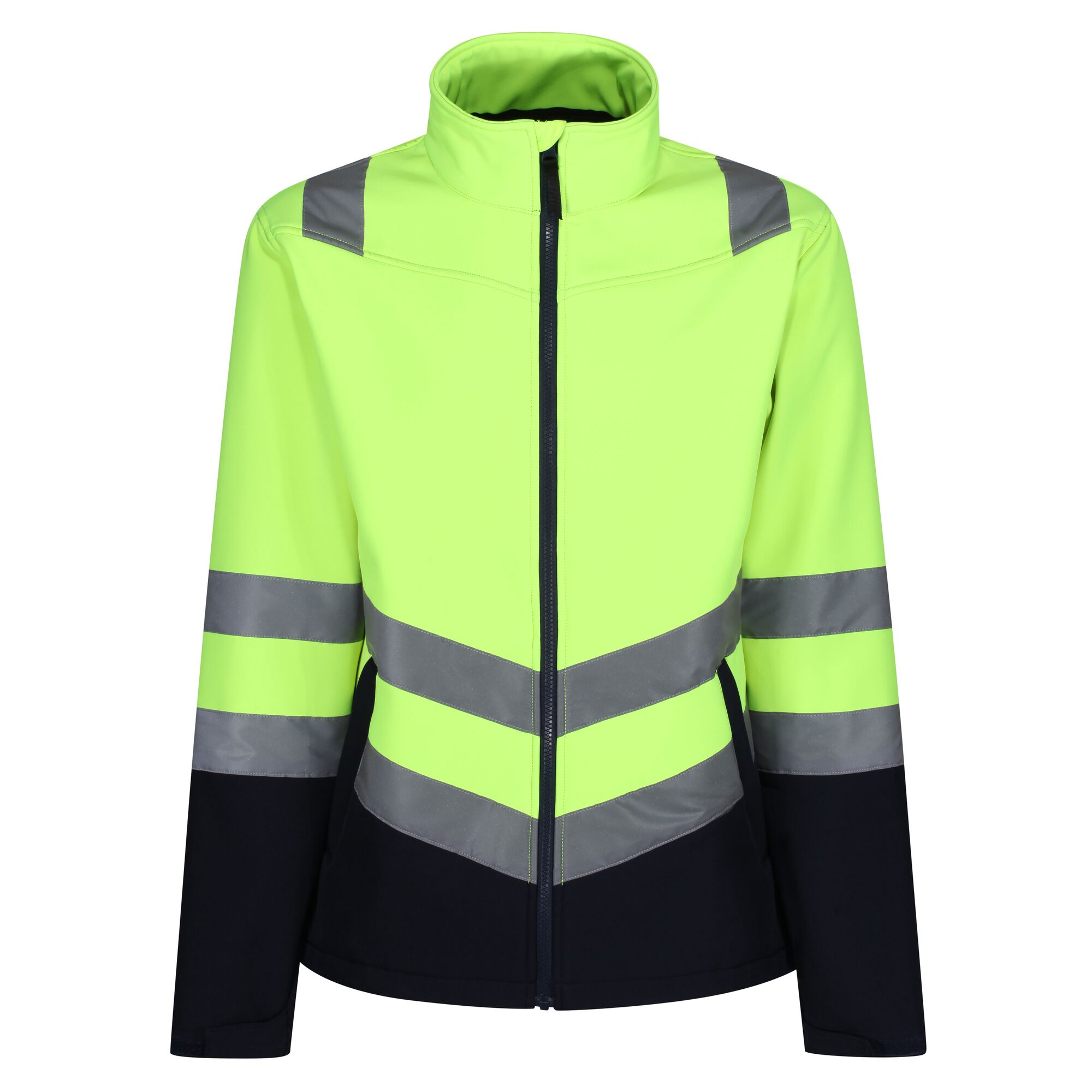 web-version-tra722_207_p_a-yellow-navy TRA722 Pro Hi Vis Softshell Jacket - Image 1
