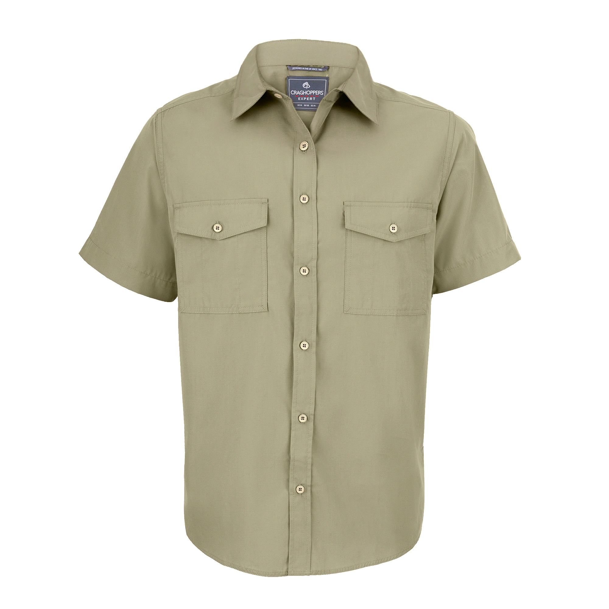 ces003_62pebble CES003 - Mens Expert Kiwi Short Sleeved Shirt - Image 1
