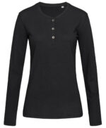ST9580 Sharon Henley Long Sleeve Slub SALE - Image 2