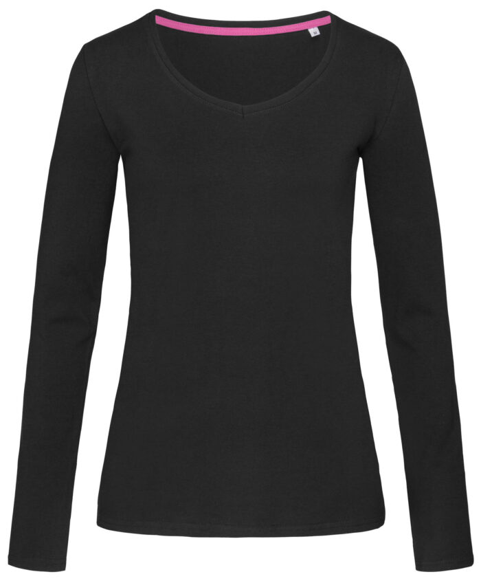 ST9720 Claire V-neck Long Sleeve T-shirt - Image 3